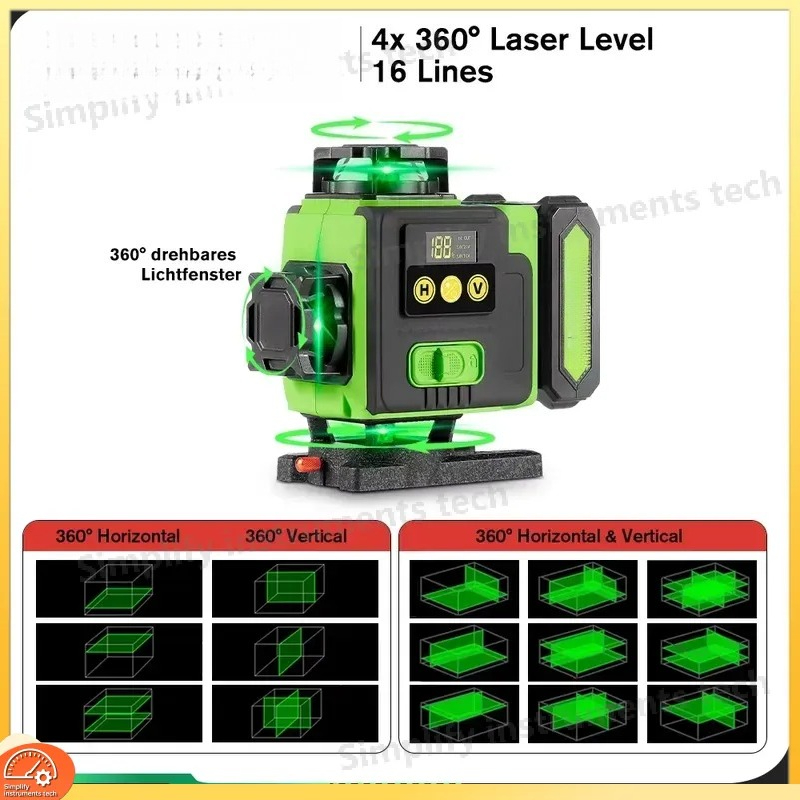 16-lijns 4D laserwaterpas met  - Laser Level 16 Lines 4D Green recensie en prijs