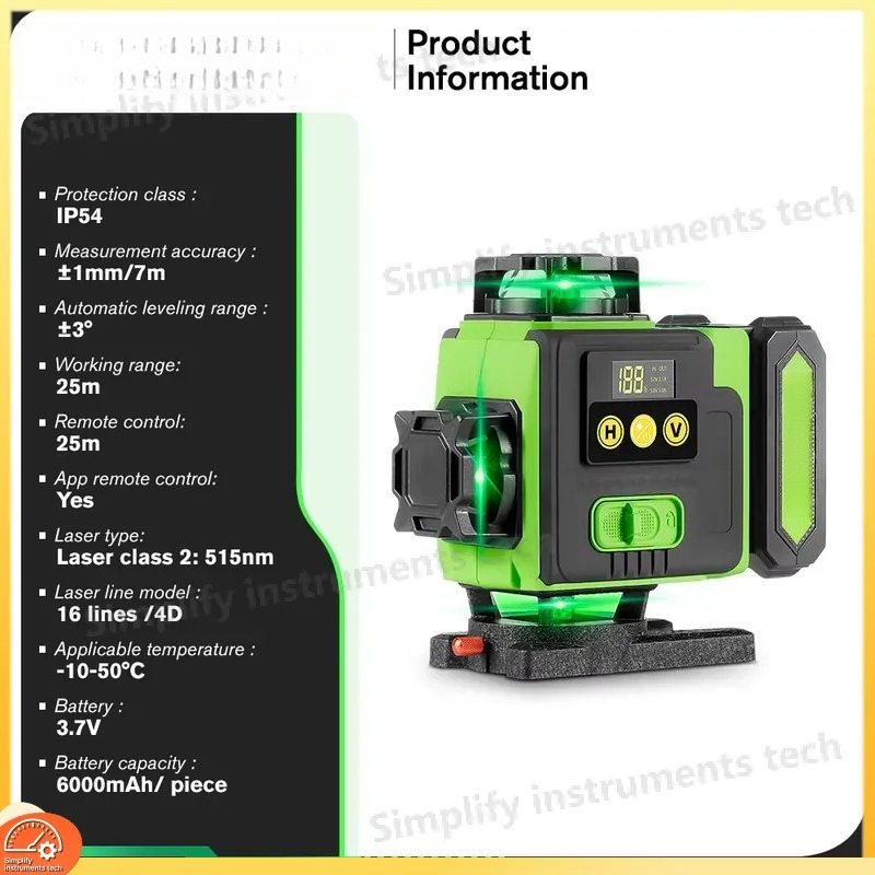 16-lijns 4D laserwaterpas met  - Laser Level 16 Lines 4D Green recensie en prijs