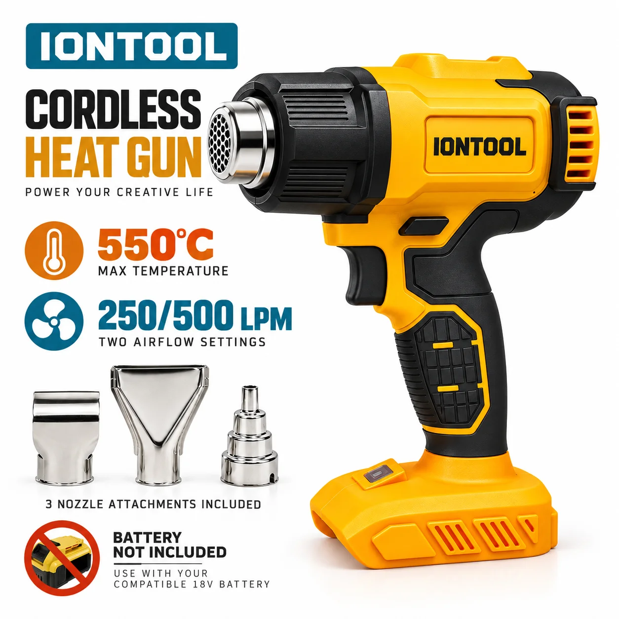 IONTOOL Gele Draadloze Heteluc - Cordless Heat Gun For Shrink Tubing recensie en prijs