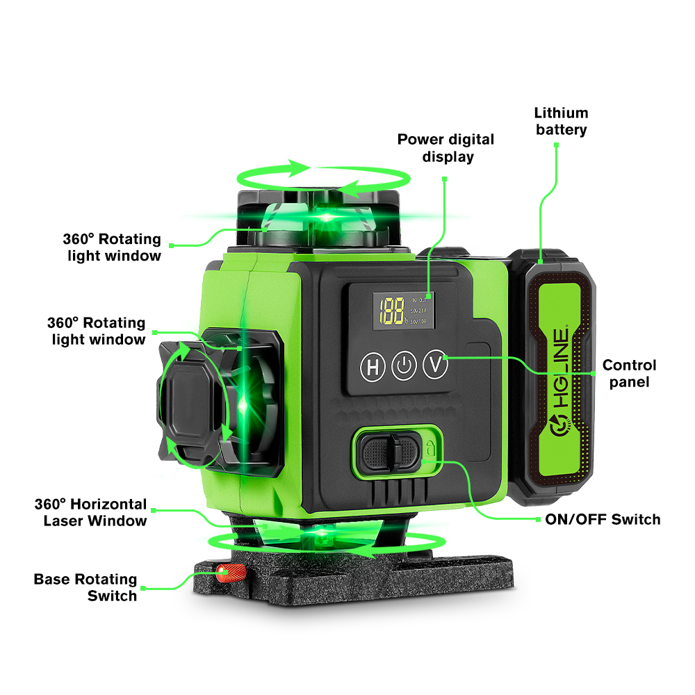 4D 16-lijns laserwaterpas, zel - Laser Level 16 Lines 4D Green recensie en prijs